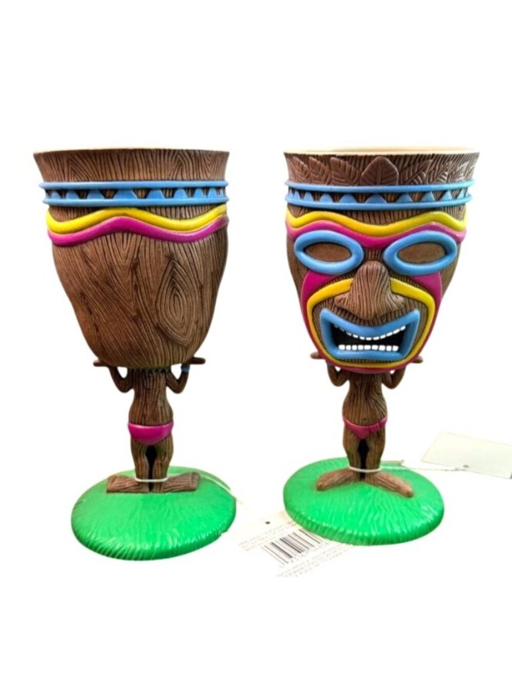 Vintage Plastic Tiki Barware Bundle – Shaker, Goblets, & Packaged Shot Glass Set - Picture 2 of 12
